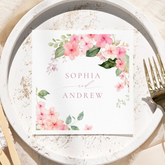 Elegant Rosa Sakura Blume Hochzeiten Napkins Serviette