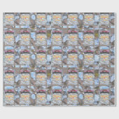 Elegant Rosa Santa II Kirche Weihnachten Geschenkpapier (Flach)