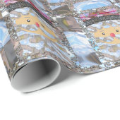 Elegant Rosa Santa II Kirche Weihnachten Geschenkpapier (Rolleneckpunkt)