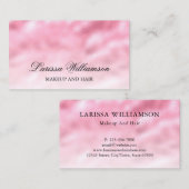 Elegant Rosa Satinfoilhaar Makeup Beauty Visitenkarte (Vorne/Hinten)