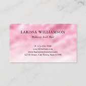 Elegant Rosa Satinfoilhaar Makeup Beauty Visitenkarte (Rückseite)