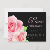 Elegant Rosa Save the Date [Schwarz] (Vorderseite)