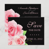 Elegant Rosa Save the Date [Schwarz] (Vorne/Hinten)