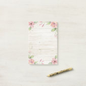 Elegant Rosa schöne Aquarellblume Post-it-Note Post-it Klebezettel (Auf Schreibtisch)