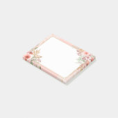 Elegant Rosa schöne Aquarellblume Post-it-Note Post-it Klebezettel (angewinkelt)