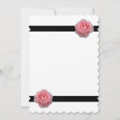 Elegant Rosa Schwarzes Band Einladungen für Hochze (Rückseite)