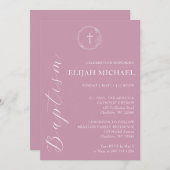 Elegant rosa Taufe Kranken Einladung (Vorne/Hinten)