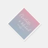 Elegant rosa und dusty blau Ombre Wedding Serviette (Ecke)