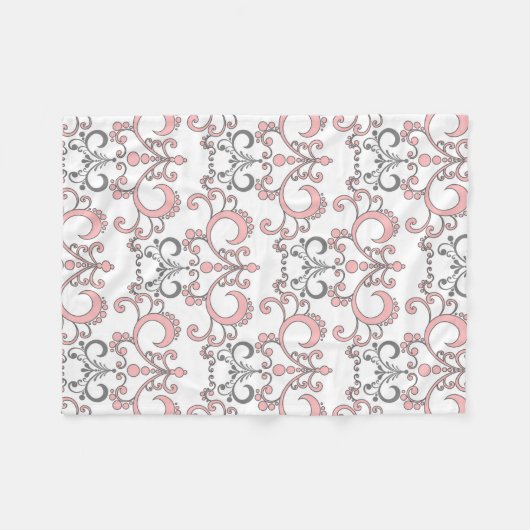 Elegant Rosa und Grau Fleecedecke (Vorderseite (Horizontal))