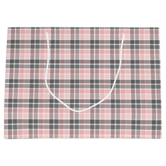 Elegant Rosa und Grau Große Geschenktüte (Vorderseite)