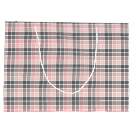 Elegant Rosa und Grau Große Geschenktüte (Rückseite)