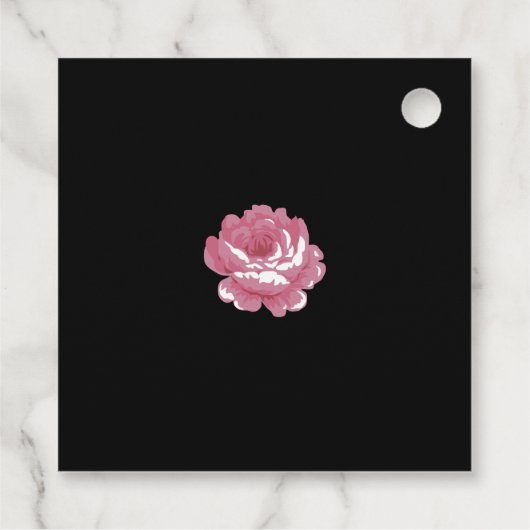 Elegant rosa Vintage Rose Hochzeitsgeschenk Geschenkanhänger (Rückseite)