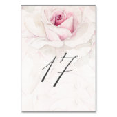 Elegant Rosa Wasserfarben Flora Nr. 17 Hochzeit Tischnummer (Rückseite)