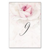 Elegant Rosa Wasserfarben Flora Nr. 9 Hochzeit Tischnummer (Vorderseite)