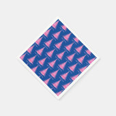 Elegant Rosa Weihnachtsbaum Muster Navy Blau Serviette (Ecke)