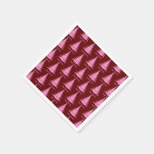 Elegant Rosa Weihnachtsbaummuster Rot Serviette (Ecke)