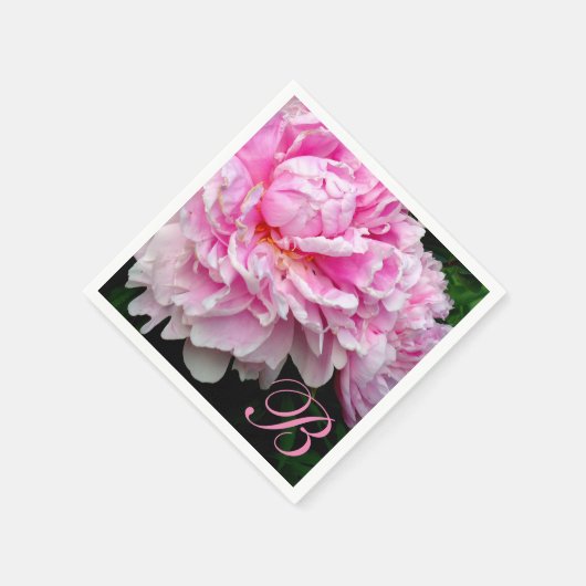 Elegant Rosa, weiße, blütenfarbene Rosa-Pfannkuche Serviette (Ecke)