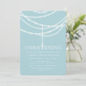 Elegant Rosary Cross Glitzern Christening Einladun Einladung (Stehend Vorderseite)