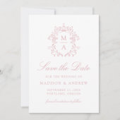 Elegant Rose Chinoiserie Floral QR Code Wedding Save The Date (Vorderseite)