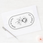Elegant Rose Ex Libris Bookplate Labels - Custom Rechteckiger Aufkleber (Umschlag)