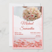 Elegant Rose Floral Wedding Invitation Einladung (Vorderseite)