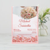 Elegant Rose Floral Wedding Invitation  Einladung (Stehend Vorderseite)