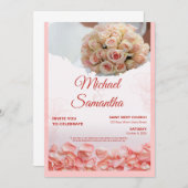 Elegant Rose Floral Wedding Invitation  Einladung (Vorne/Hinten)