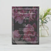 Elegant Rose Flowers Wedding invitation Einladung (Stehend Vorderseite)