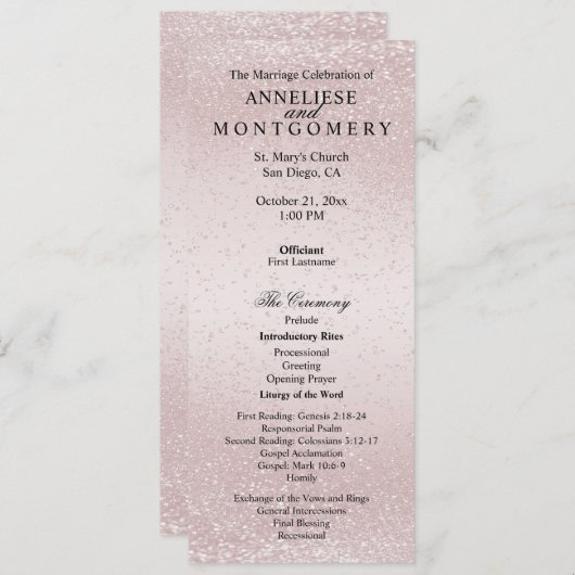 Elegant Rose Glitter - Program Programm (Vorne/Hinten)