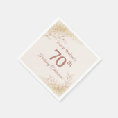 Elegant Rose Gold 70th Birthday Celebration  Serviette (Ecke)