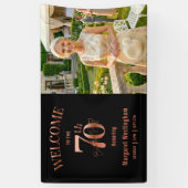 Elegant Rose Gold 70th Birthday Party Welcome Banner (Vertikal)