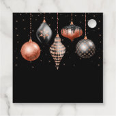 Elegant Rose Gold and Black Ornament Christmas Geschenkanhänger (Rückseite)