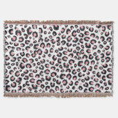 Elegant Rose Gold Black Leopard Pattern Decke (Vorderseite)