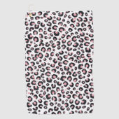 Elegant Rose Gold Black Leopard Pattern Golfhandtuch (Vorderseite)