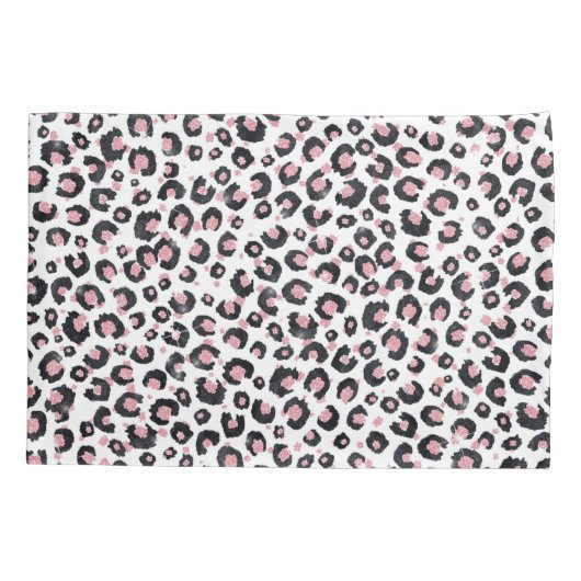 Elegant Rose Gold Black Leopard Pattern Kissenbezug (Rückseite-Links)