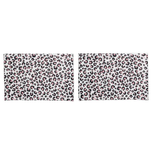 Elegant Rose Gold Black Leopard Pattern Kissenbezug (Vorderseite-Set)