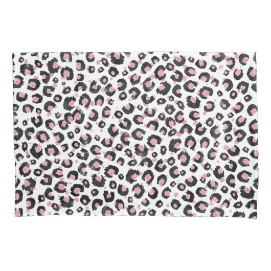 Elegant Rose Gold Black Leopard Pattern Kissenbezug (Vorderseite-Links)