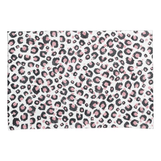 Elegant Rose Gold Black Leopard Pattern Kissenbezug (Vorderseite-Rechts)