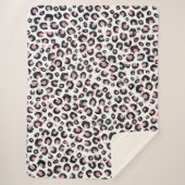 Elegant Rose Gold Black Leopard Pattern Sherpadecke (Vorderseite)