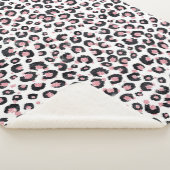 Elegant Rose Gold Black Leopard Pattern Sherpadecke (3/4)