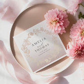 Elegant Rose Gold Botancial Wreath Wedding Serviette