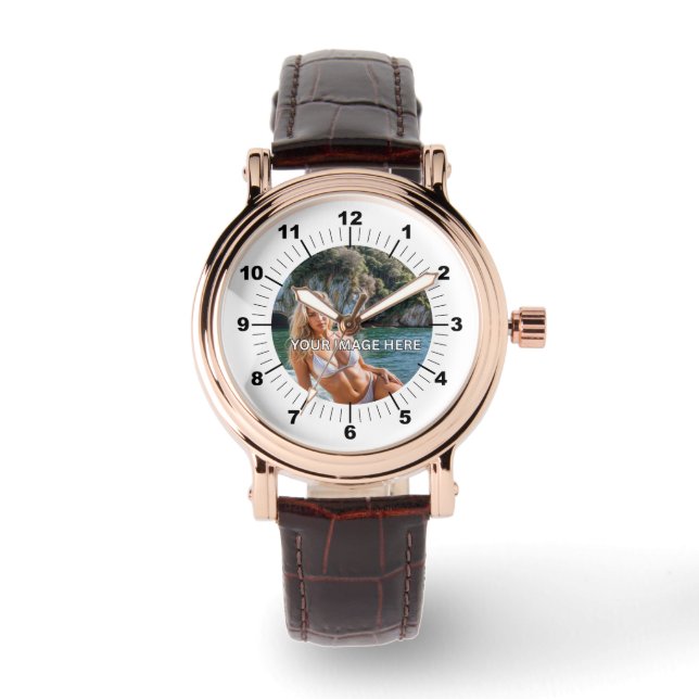 ELEGANT! 🌿 Rose Gold Brown Watch Armbanduhr (Vorderseite)