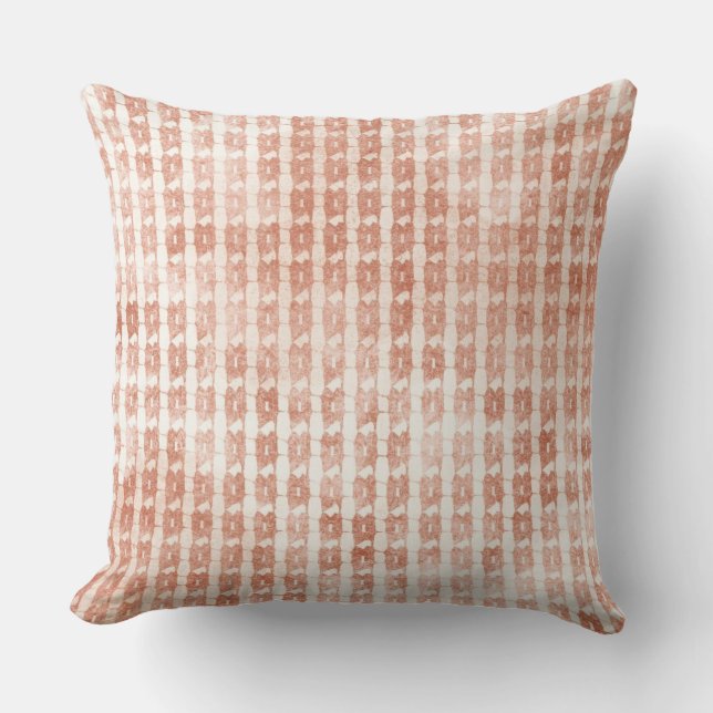 Elegant, Rose Gold Checkered Pattern Kissen (Vorderseite)