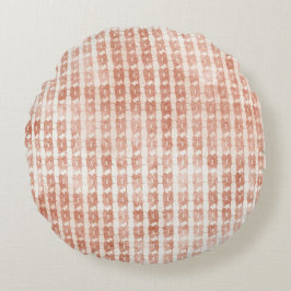 Elegant, Rose Gold Checkered Pattern Rundes Kissen