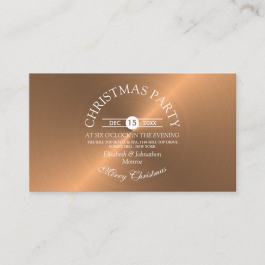 Elegant Rose Gold Christmas Party Ticket Begleitkarte (Vorderseite)