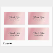 Elegant Rose Gold Custom Text Thank You Luxe Rechteckiger Aufkleber (Blatt)