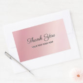 Elegant Rose Gold Custom Text Thank You Luxe Rechteckiger Aufkleber (Umschlag)