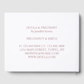 Elegant Rose Gold Doula Business Client Gästebuch (Rückseite)