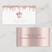 Elegant Rose Gold Drips Bakery Tools Flowers Visitenkarte (Vorne/Hinten)