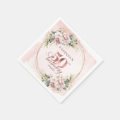 Elegant Rose Gold Dusty Pink 50th Birthday Party Serviette (Ecke)